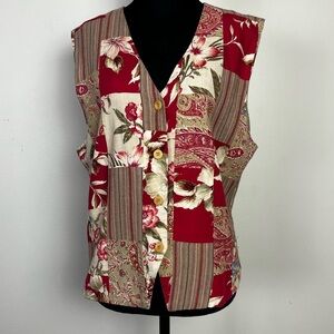 Koret Country Classics patchwork button vest women’s size M